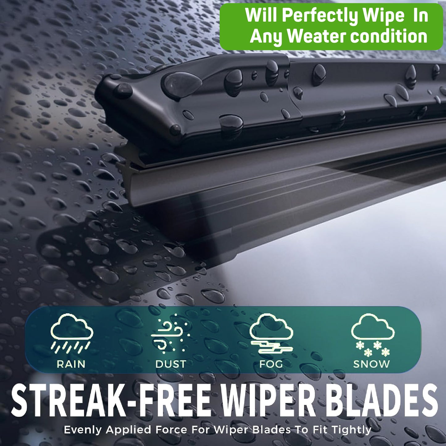 Croapo Frameless Windshield Wiper Blades for Toyota Camry (2018) – 24” Driver & 18” Passenger (Set of 2)
