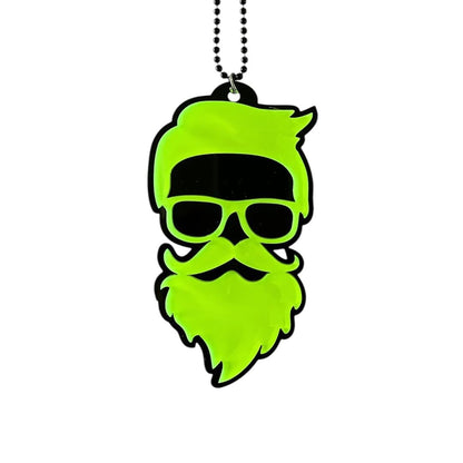 Beard Man Car Mirror Hanging Pendant – Acrylic Hanging Accessory | Stylish Interior Decor