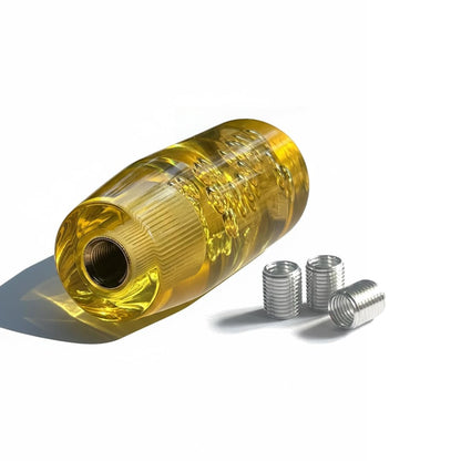 Crystal Glass Gear Knob 10cm Yellow | Bubble Design Car Gear Shift Knob with Adaptors (Universal Fit)