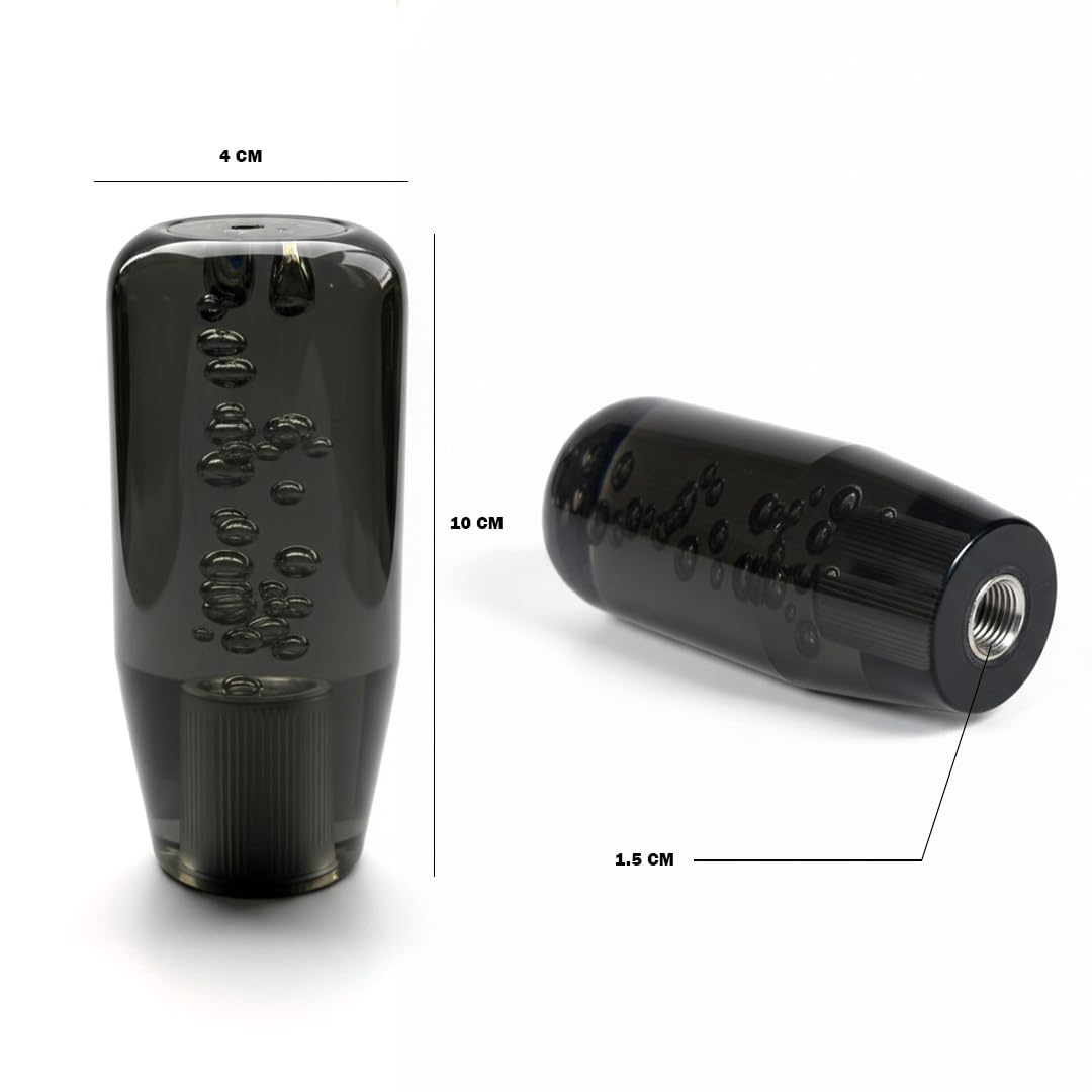 Crystal Bubble Gear Knob 10cm Black | Universal Car Gear Shift Knob with Adaptors