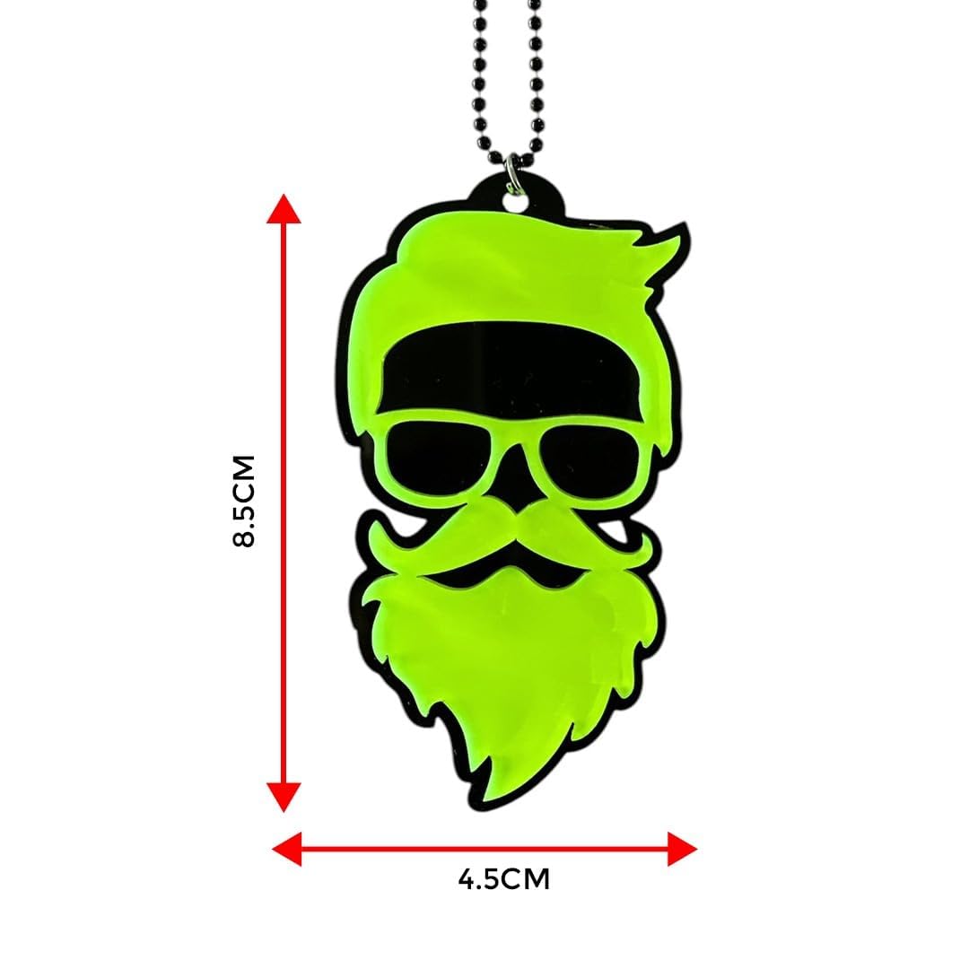 Beard Man Car Mirror Hanging Pendant – Acrylic Hanging Accessory | Stylish Interior Decor