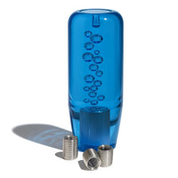 Crystal Glass Gear Knob 10cm Blue | Bubble Design Car Gear Shift Knob with Adaptors (Universal Fit)