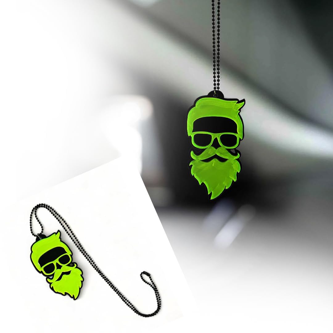 Beard Man Car Mirror Hanging Pendant – Acrylic Hanging Accessory | Stylish Interior Decor
