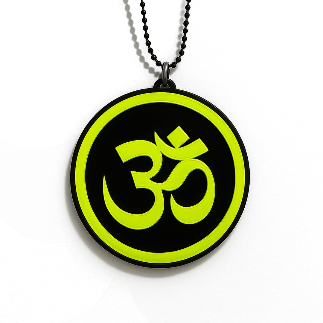 Aum Symbol Car Hanging – Acrylic Om Pendant | Spiritual Rearview Mirror Charm | Car Interior Decor (7 x 6.5 cm)