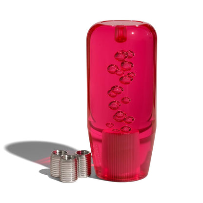 Crystal Glass Gear Knob 10cm Red | Bubble Design Car Gear Shift Knob with Adaptors (Universal Fit)