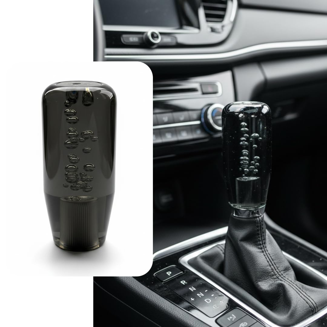 Crystal Bubble Gear Knob 10cm Black | Universal Car Gear Shift Knob with Adaptors