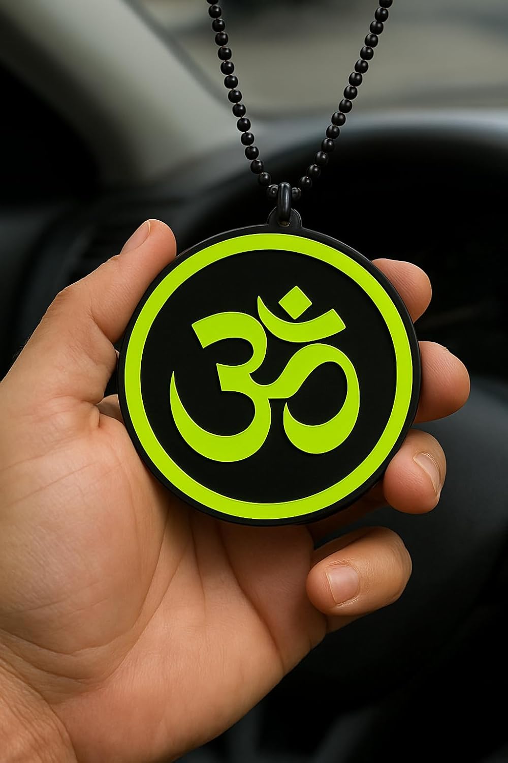 Aum Symbol Car Hanging – Acrylic Om Pendant | Spiritual Rearview Mirror Charm | Car Interior Decor (7 x 6.5 cm)