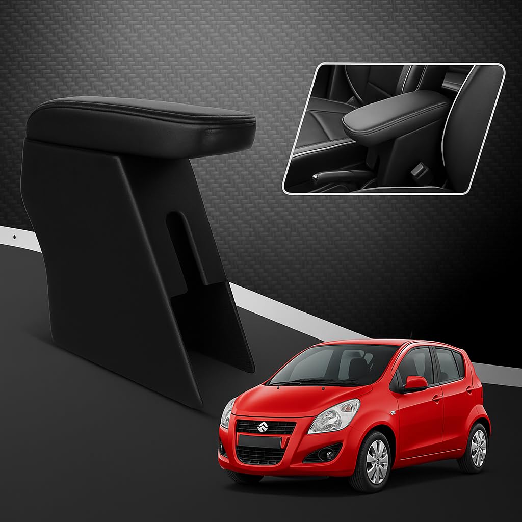 Car Center Armrest with Storage | Adjustable Hand Rest | Premium Leather Finish | Compatible with Maruti Suzuki Ritz