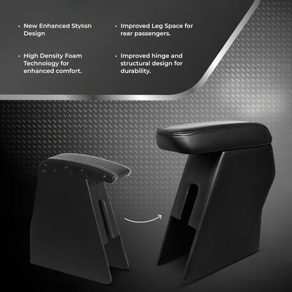 Car Center Armrest with Storage Fits Maruti Suzuki Swift 2018–2023 (Black)