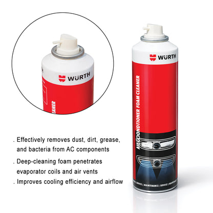 Würth Air Conditioner Foam Cleaner – 250 ml | Deep Cleans AC Ducts, Coils & Vents