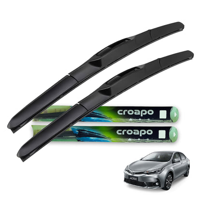 Croapo Front Hybrid Wiper Blades for Toyota Corolla Altis  (All Models) – 24” Driver & 16” Passenger (Set of 2)