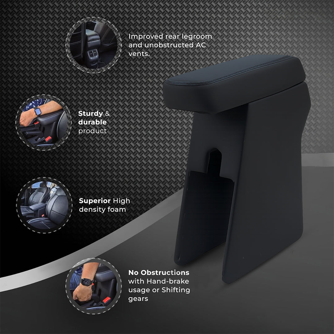 Car Center Armrest with Storage for Maruti Suzuki Baleno (Old Model) – Black