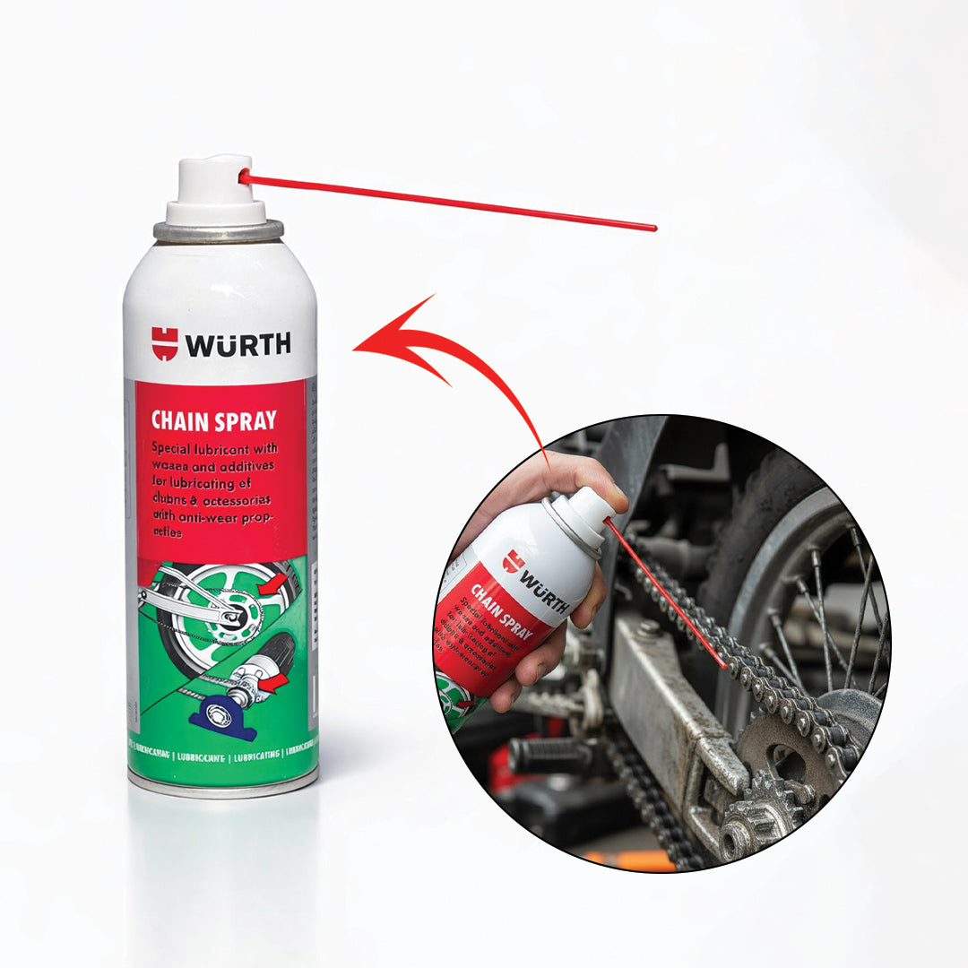 Würth Chain Spray –  150 ml High Performance Chain Lubricant with Anti-Wear Protection