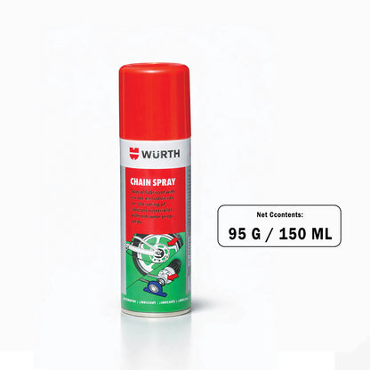 Würth Chain Spray –  150 ml High Performance Chain Lubricant with Anti-Wear Protection