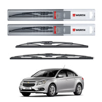 Wurth Metal Wiper Blades for Chevrolet Cruze – 24” Driver + 18” Passenger (Set of 2) | All-Weather Premium Quality