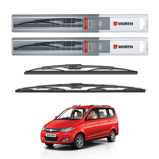 Wurth Metal Wiper Blades for Chevrolet Enjoy – 21” Driver + 16” Passenger (Set of 2) | All-Weather Premium Quality