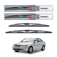 Wurth Metal Wiper Blades for Chevrolet Optra – 21” Driver + 19” Passenger (Set of 2) | All-Weather Premium Quality