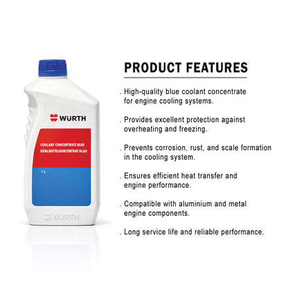 Würth Coolant Concentrate Blue – 1 L | Engine Cooling & Anti-Corrosion Protection