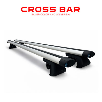 Universal Roof Rack Cross Bars – Bond Style Aluminum Cargo Carrier | Anti-Theft Lock | Adjustable Heavy Duty Rooftop Crossbars (Silver)