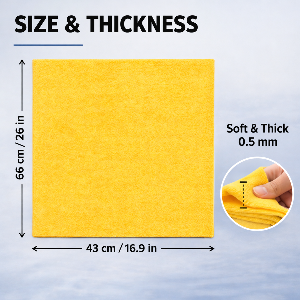 Big Size PVA Chamois Car Cleaning Cloth (Pack of 2) | 66×43 cm Super Absorbent Drying Towel | Streak-Free, Lint-Free | Reusable Multipurpose Cloth for Car, Bike & Home