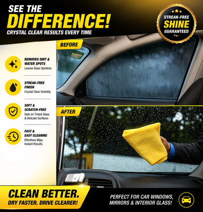 3D Chamois Cleaning Cloth XL (43x64 cm) – Pack of 2 | Super Absorbent Drying Towel | Streak-Free Multipurpose Cloth for Car, Bike & Home