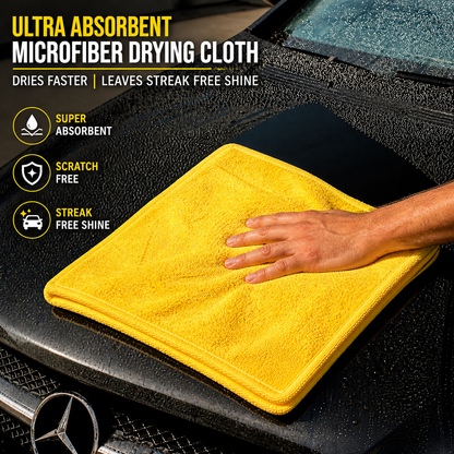 1200 GSM Premium Microfiber Car Cleaning Cloth – 60x40 cm Ultra Soft Absorbent Towel | Scratch-Free Car Drying & Detailing Cloth (Yellow)