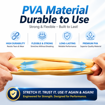 Big Size PVA Chamois Car Cleaning Cloth (Pack of 2) | 66×43 cm Super Absorbent Drying Towel | Streak-Free, Lint-Free | Reusable Multipurpose Cloth for Car, Bike & Home