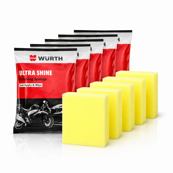 Wurth Ultra Shine Polishing Sponge for Car Dashboard & Interior | Instant Shine, Easy Apply & Wipe | Foam Applicator Pad | Pack of 5