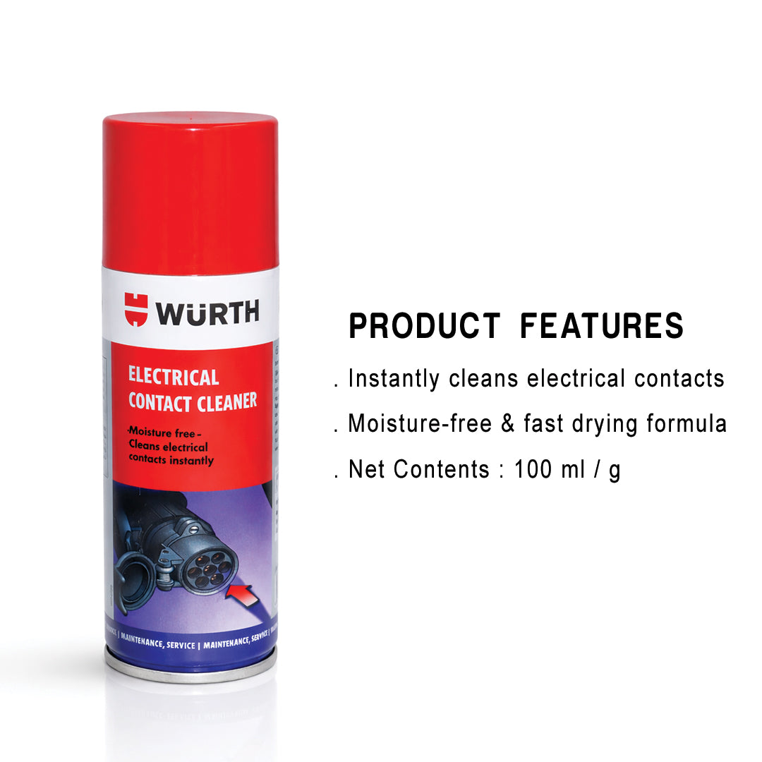 Würth Electrical Contact Cleaner – 100 ml | Moisture-Free Cleaner for Electrical & Electronic Contacts