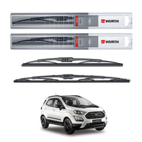 Wurth Metal Wiper Blades for Ford EcoSport – 22” Driver + 16” Passenger (Set of 2) | All-Weather Premium Quality