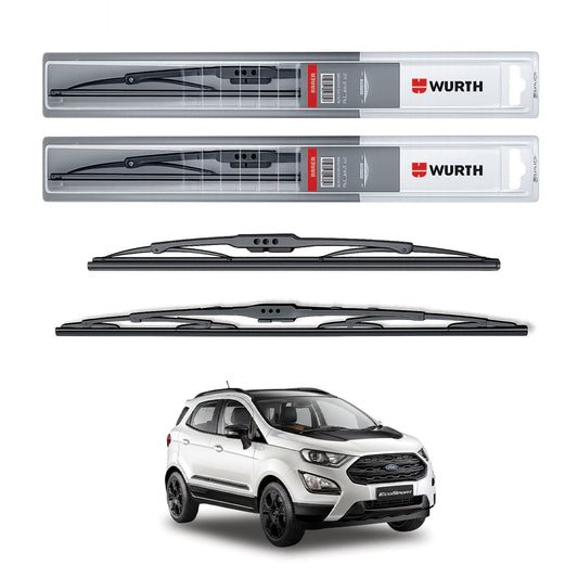 Wurth Metal Wiper Blades for Ford EcoSport – 22” Driver + 16” Passenger (Set of 2) | All-Weather Premium Quality