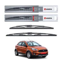 Wurth Metal Wiper Blades for Ford Freestyle – 24” Driver + 20” Passenger (Set of 2) | All-Weather Premium Quality
