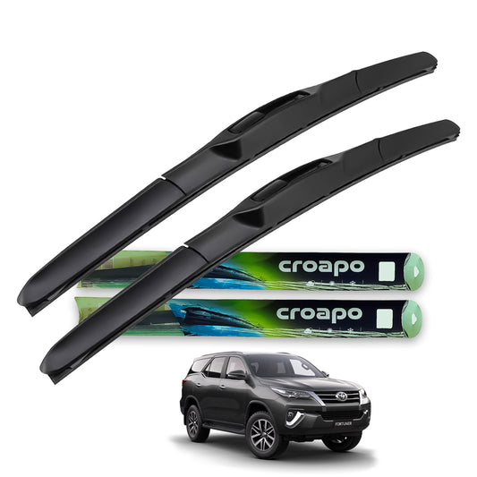 Croapo Front Hybrid Wiper Blades for Toyota Fortuner (All Models) – 22” Driver & 19” Passenger (Set of 2)