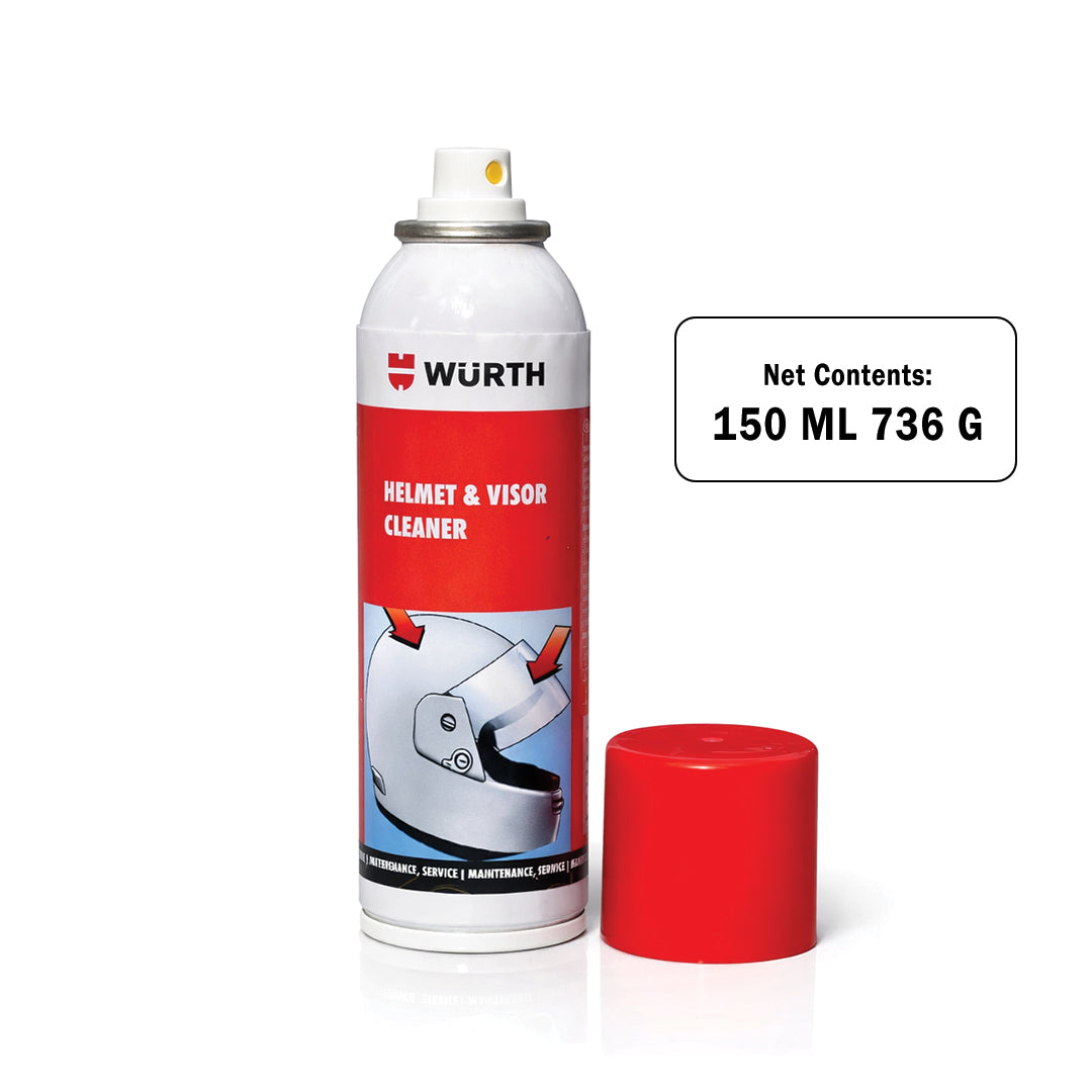 Würth Helmet & Visor Cleaner – 150 ml | Foam-Based Helmet Interior & Visor Cleaning Spray