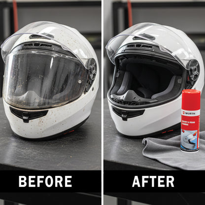Würth Helmet & Visor Cleaner – 150 ml | Foam-Based Helmet Interior & Visor Cleaning Spray
