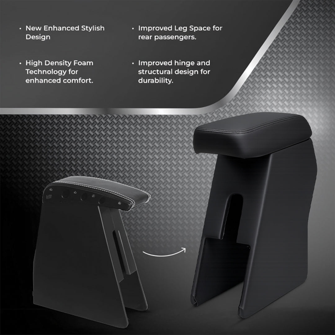 Car Center Armrest with Storage for Honda Amaze – Black