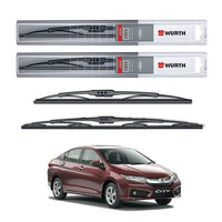 Wurth Metal Wiper Blades for Honda City (2013–2016) – 24” Driver + 14” Passenger (Set of 2) | All-Weather Premium Quality