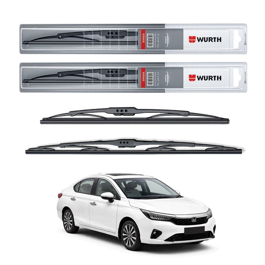Wurth Metal Wiper Blades for Honda Civic – 26” Driver + 16” Passenger (Set of 2) | All-Weather Premium Quality