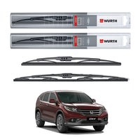 Wurth Metal Wiper Blades for Honda CR-V – 26” Driver + 16” Passenger (Set of 2) | All-Weather Premium Quality