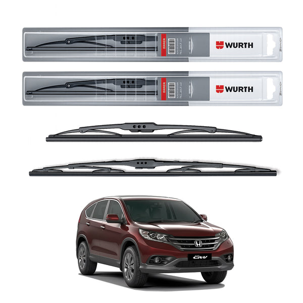 Wurth Metal Wiper Blades for Honda CR-V – 26” Driver + 16” Passenger (Set of 2) | All-Weather Premium Quality
