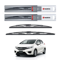 Wurth Metal Wiper Blades for Honda Jazz – 24” Driver + 14” Passenger (Set of 2) | All-Weather Premium Quality