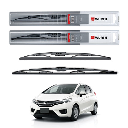 Wurth Metal Wiper Blades for Honda Jazz – 24” Driver + 14” Passenger (Set of 2) | All-Weather Premium Quality