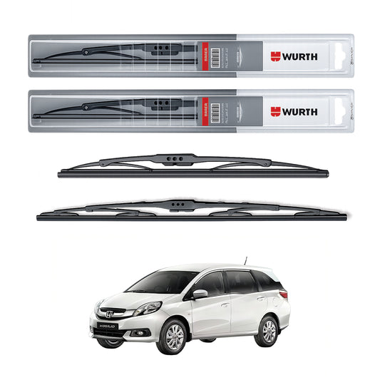 Wurth Metal Wiper Blades for Honda Mobilio – 21” Driver + 16” Passenger (Set of 2) | All-Weather Premium Quality