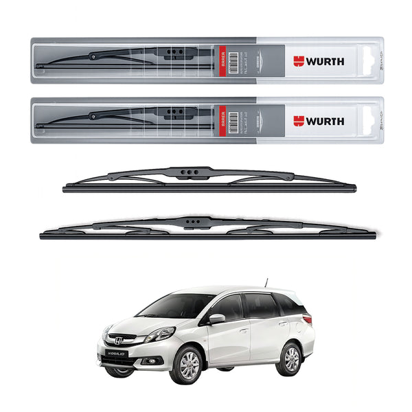 Wurth Metal Wiper Blades for Honda Mobilio – 21” Driver + 16” Passenger (Set of 2) | All-Weather Premium Quality