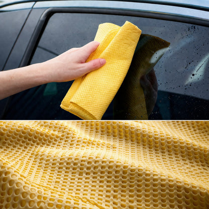 Hybrid Dry Car Chamois Cloth (Pack of 2) – Compact Size 43×32 cm | Super Absorbent Streak-Free Drying Towel for Car, Bike & Home