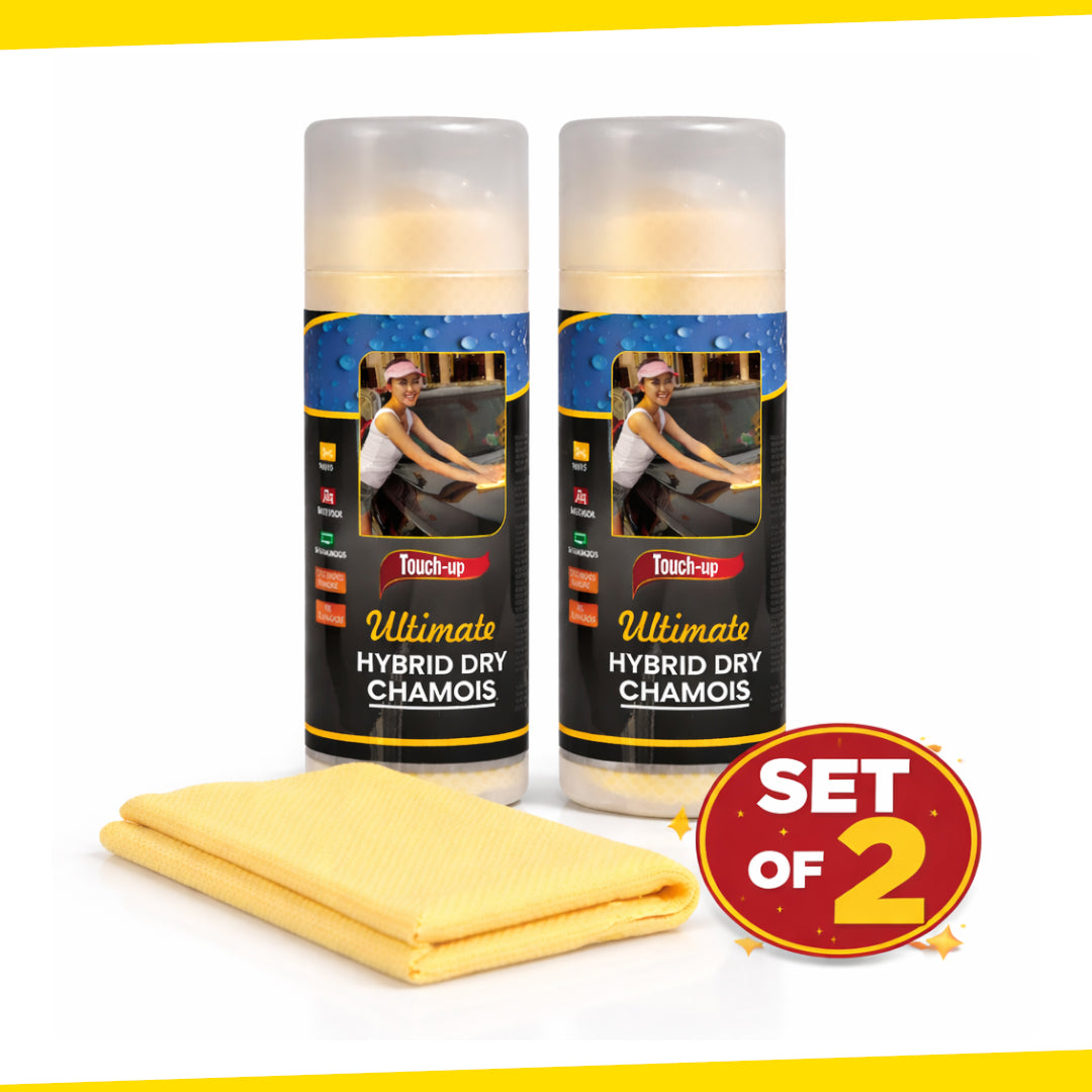 BIG Hybrid Dry Car Chamois Cloth (Pack of 2) – BIG SIZE 63×46 cm | Super Absorbent Streak-Free Drying Towel for Car, Bike & Home