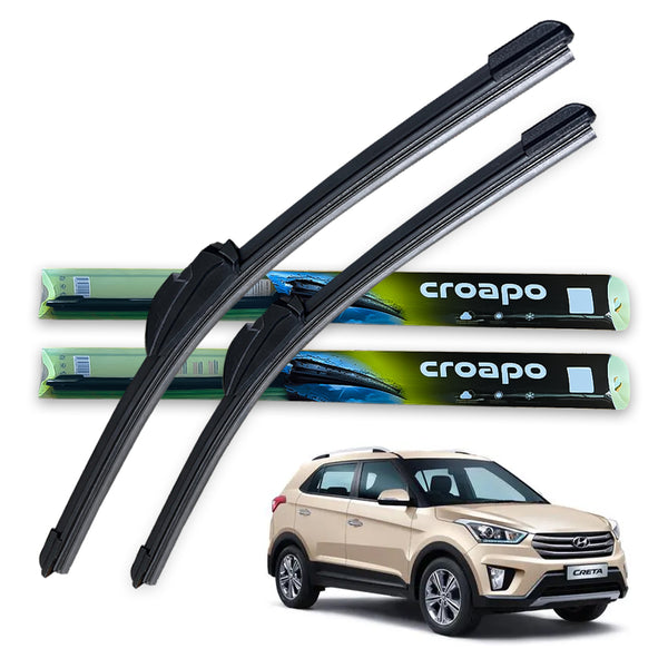 Hyundai Creta (2016–2019) Soft Frameless Wiper Blades – 26” Driver & 16” Passenger | Set of 2