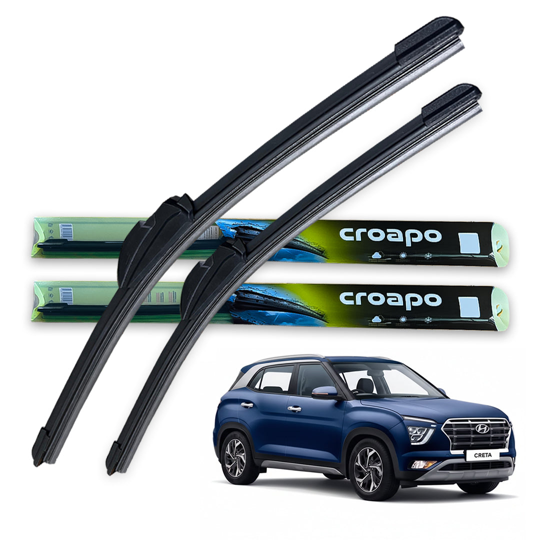 Hyundai Creta (2020) Soft Frameless Wiper Blades – 26” Driver & 16” Passenger | Set of 2
