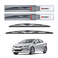 Wurth Metal Wiper Blades for Hyundai Elantra Fluidic – 24” Driver + 16” Passenger (Set of 2) | All-Weather Premium Quality