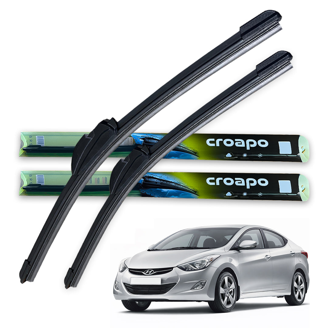 Hyundai Elantra Fluidic Soft Frameless Wiper Blades – 24” Driver & 16” Passenger | Set of 2